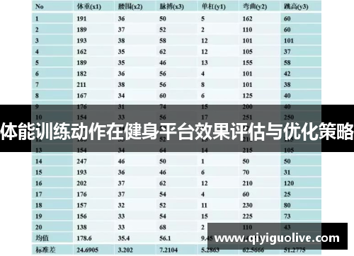 体能训练动作在健身平台效果评估与优化策略